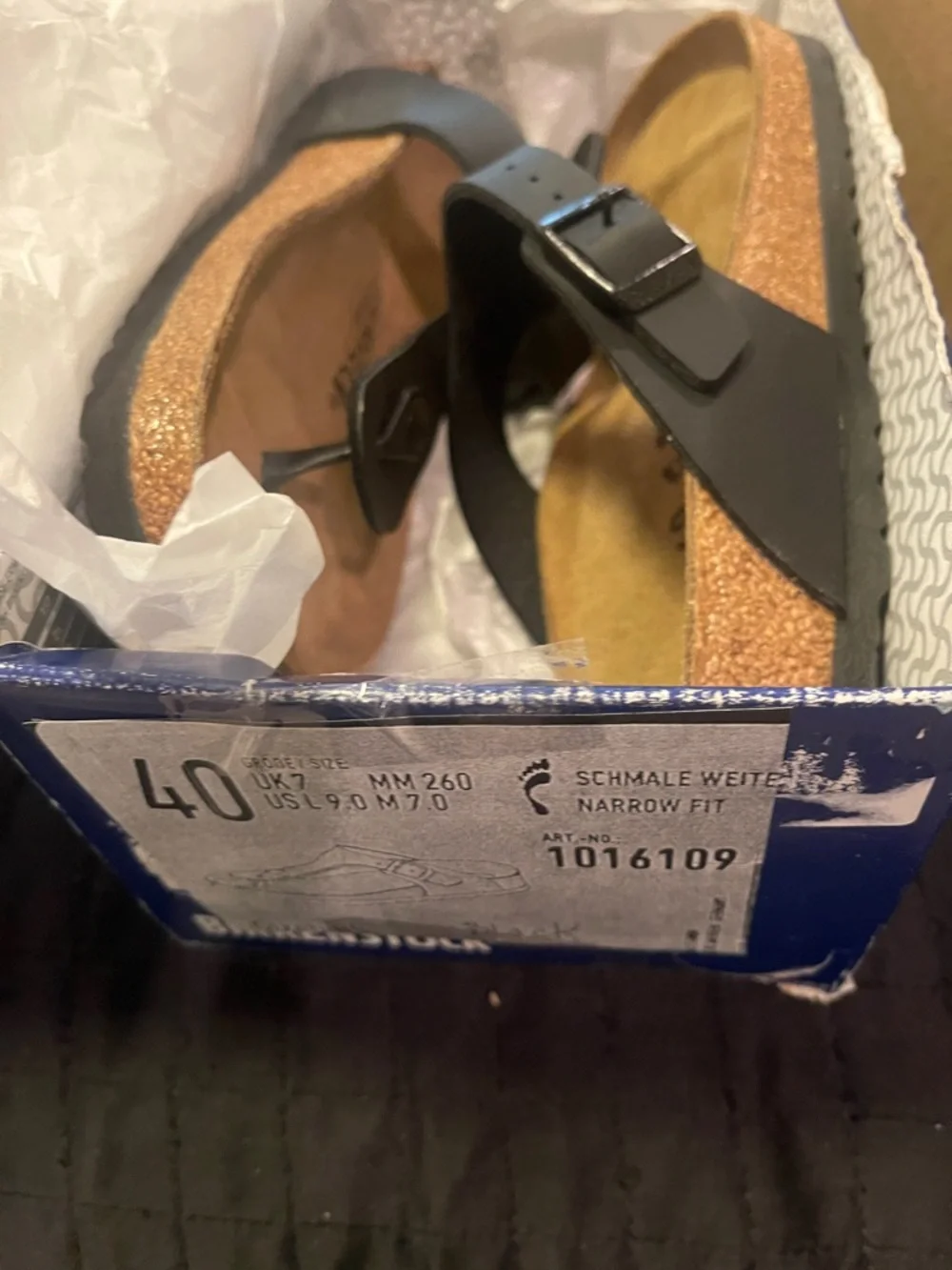 Birkenstock gizeh BS black sandals new in box sz 40 or 9  narrow fit - Picture 6 of 6